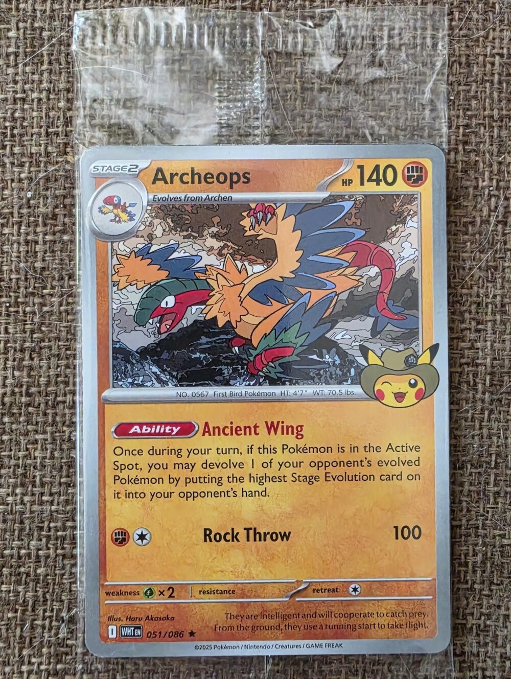 Pokemon Fossil Exhibit- Field Museum- Archeops Pokémon Card - NIP